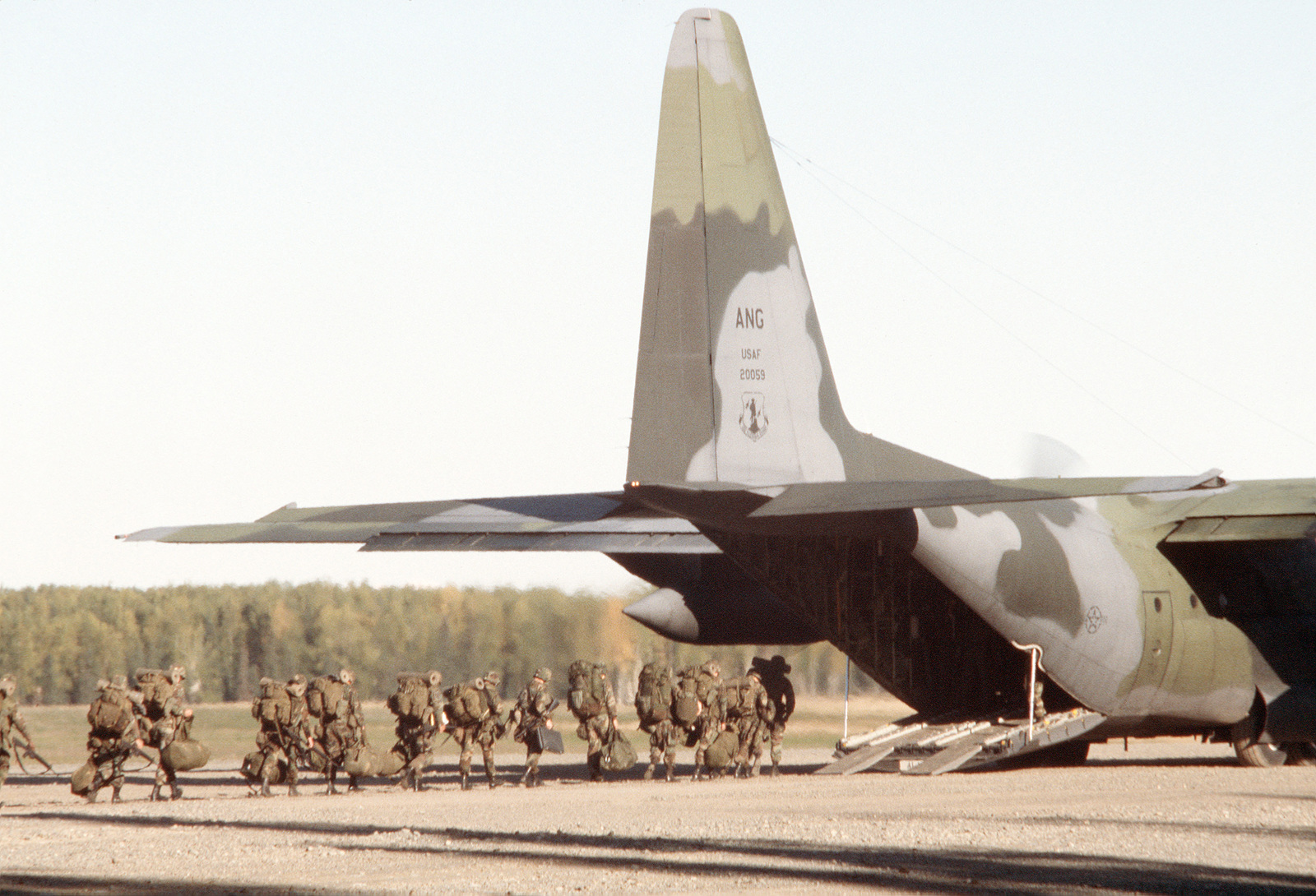 U.S.A. Air Force Fighter Jet Flying in formation, in the afternoon.