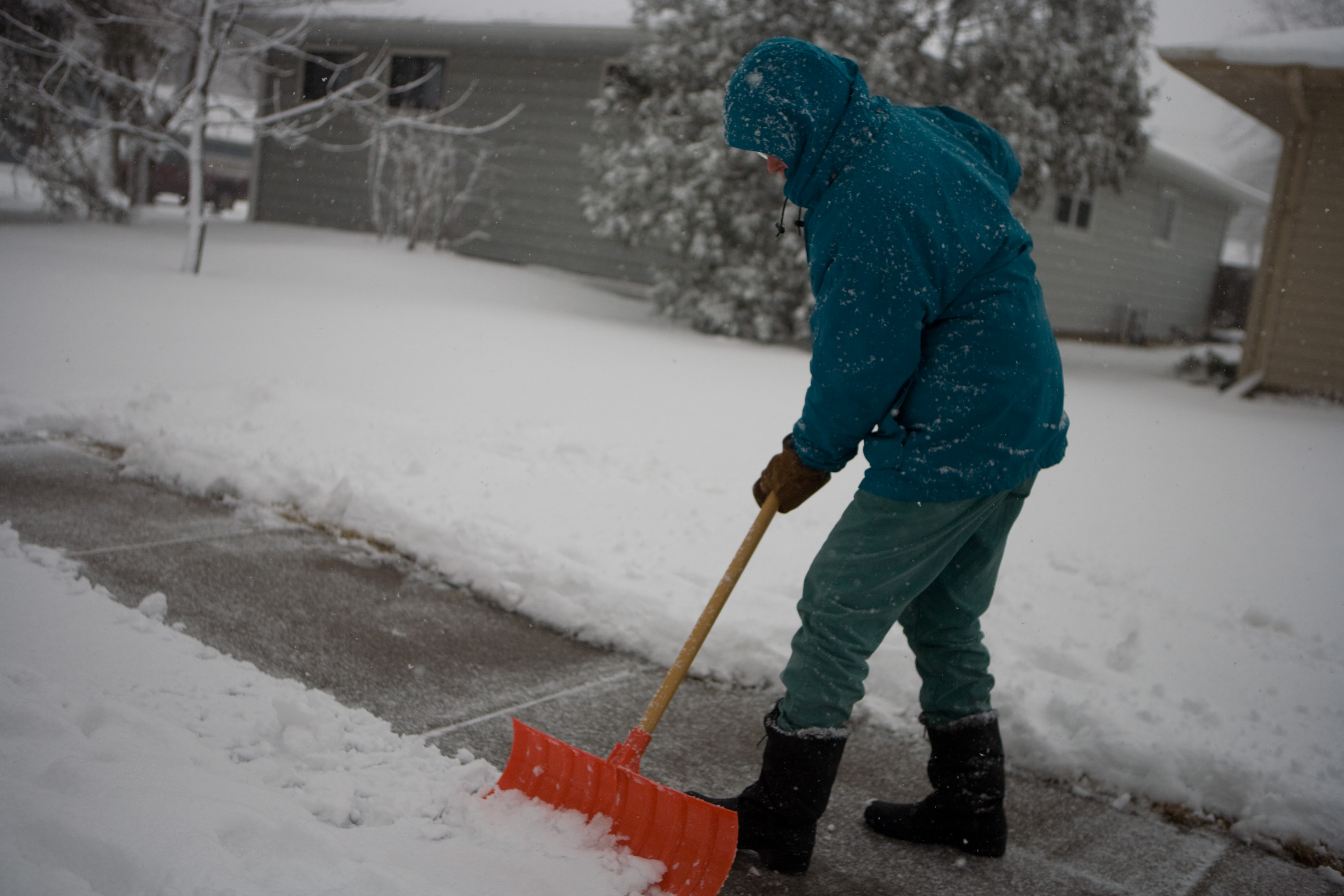 Man shoveling snow